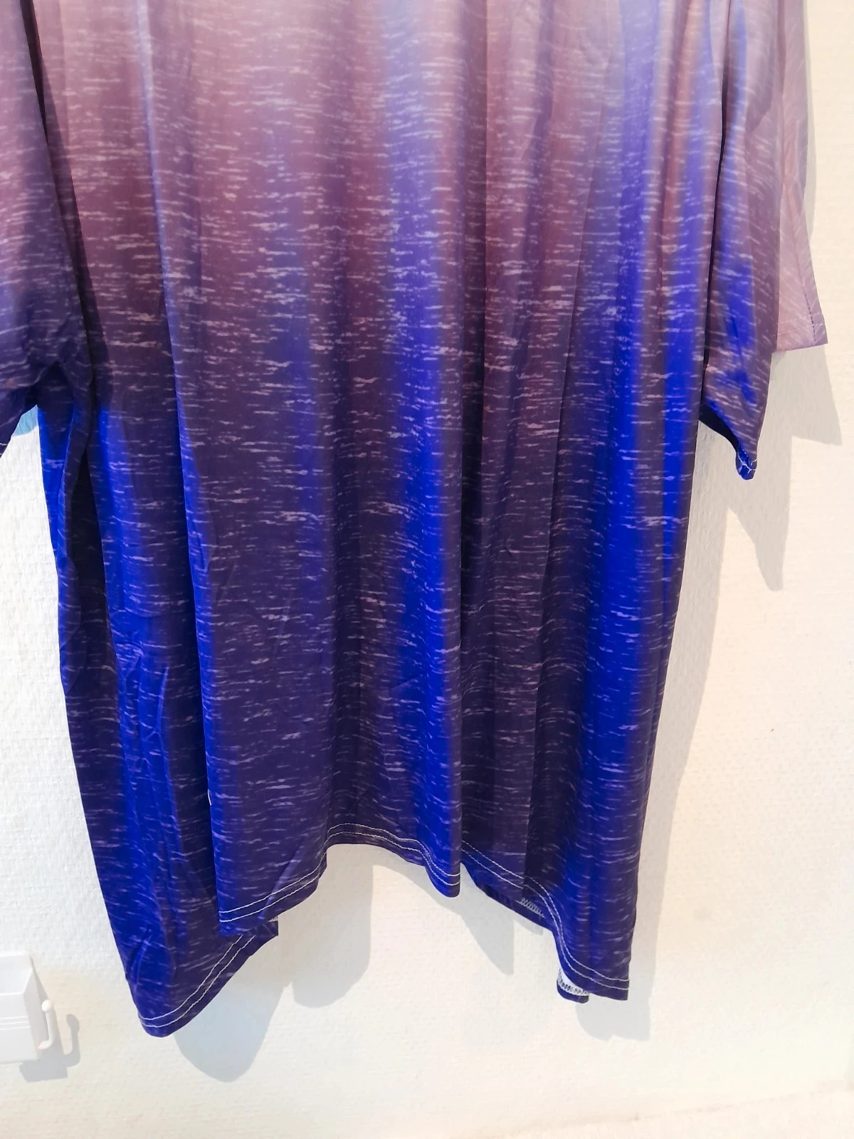 Túnica assimétrica, feminina, tamanho 5XL, violetas degradados – photo 2